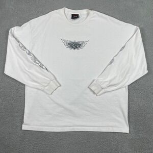 Vintage Orange County Choppers Shirt‎ Mens XXL White NY Flame 2003 Motorcycle